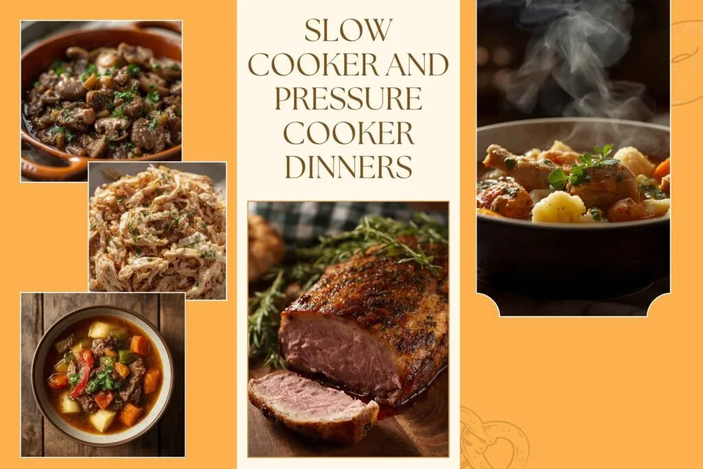 Slow cooker and pressure cooker dinners