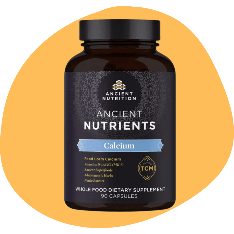 Calcium Supplement with Vitamin D and Vitamin K2 by Ancient Nutritiion, Supports Bone Health and Immune Support, Muscle Recovery, Paleo and Keto Friendly, 90 Ct
