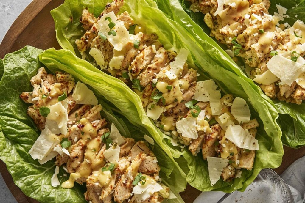 Chicken Caesar Lettuce Wraps