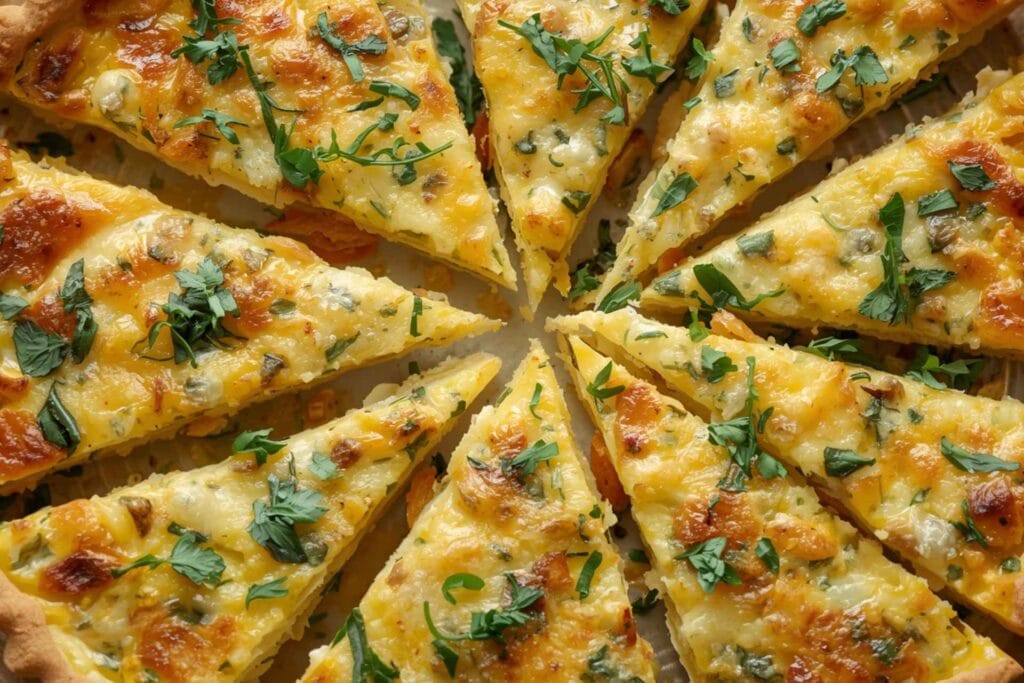 Crustless quiche slices