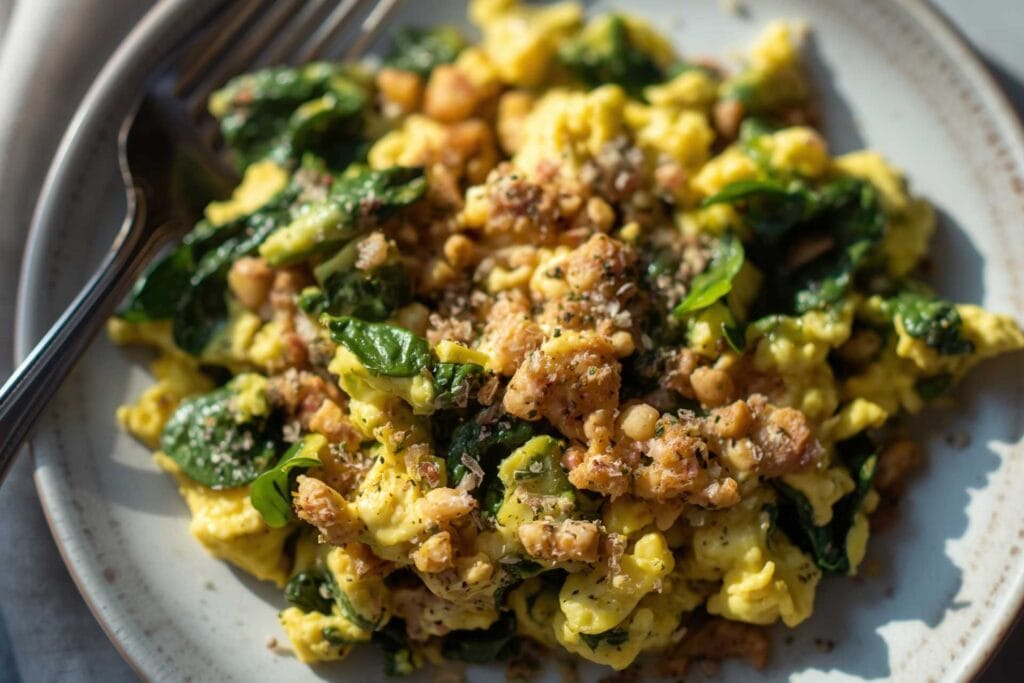 Egg, Avocado, and Spinach Bowl