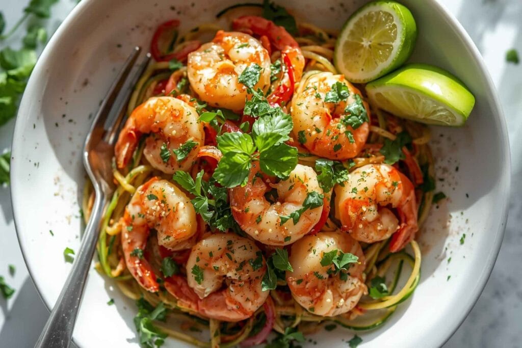 Shrimp Zucchini Noodle Bowl