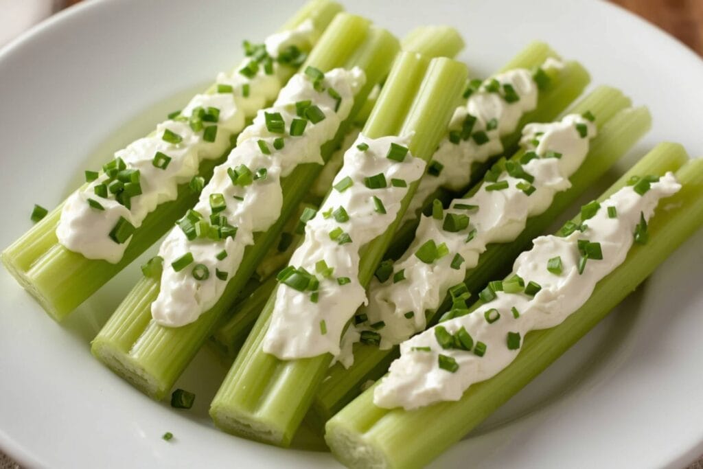 Celery with cream cheese