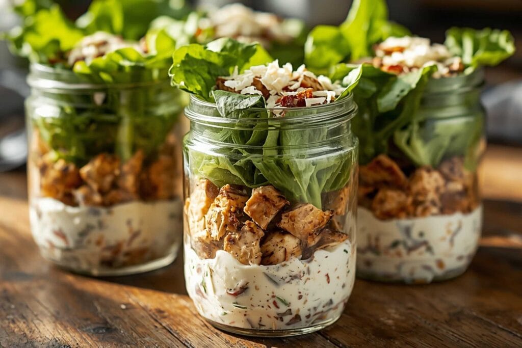 Chicken Caesar Salad Jars