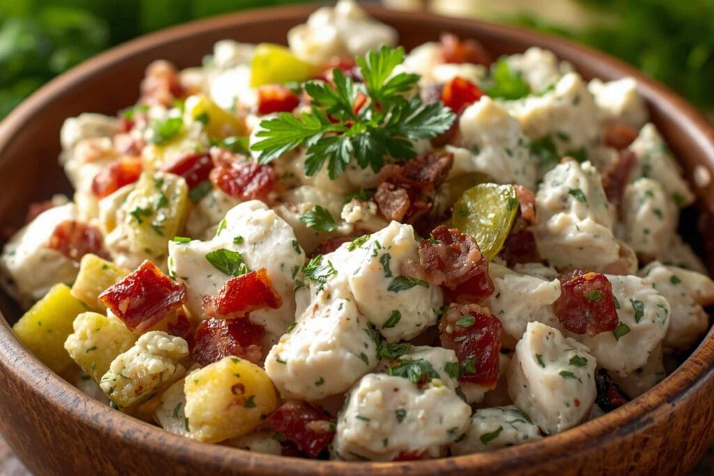 Dill Pickle Bacon Ranch Low Carb Chicken Salad