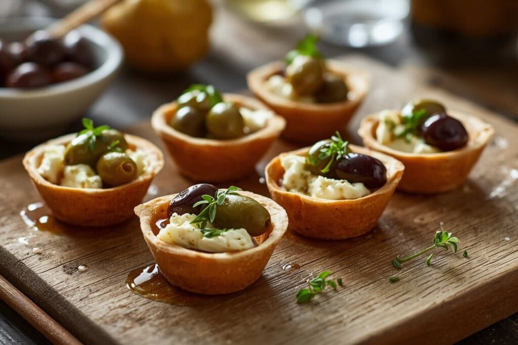 Olives and feta cups