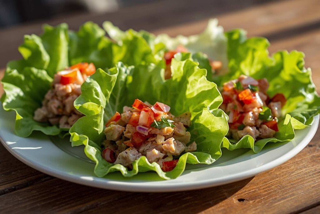 Tuna lettuce wraps