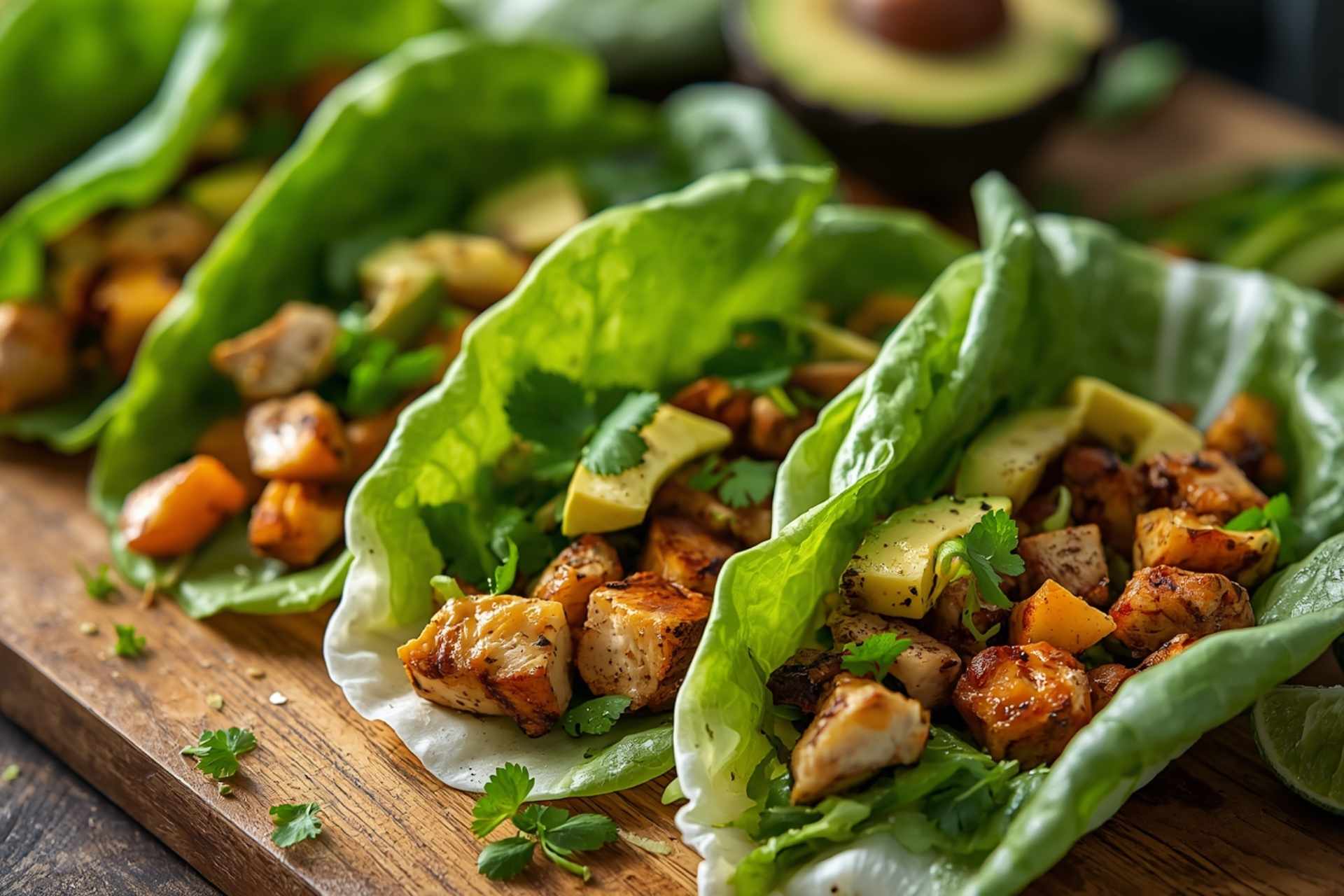 Grilled Chicken Lettuce Wraps with Avocado