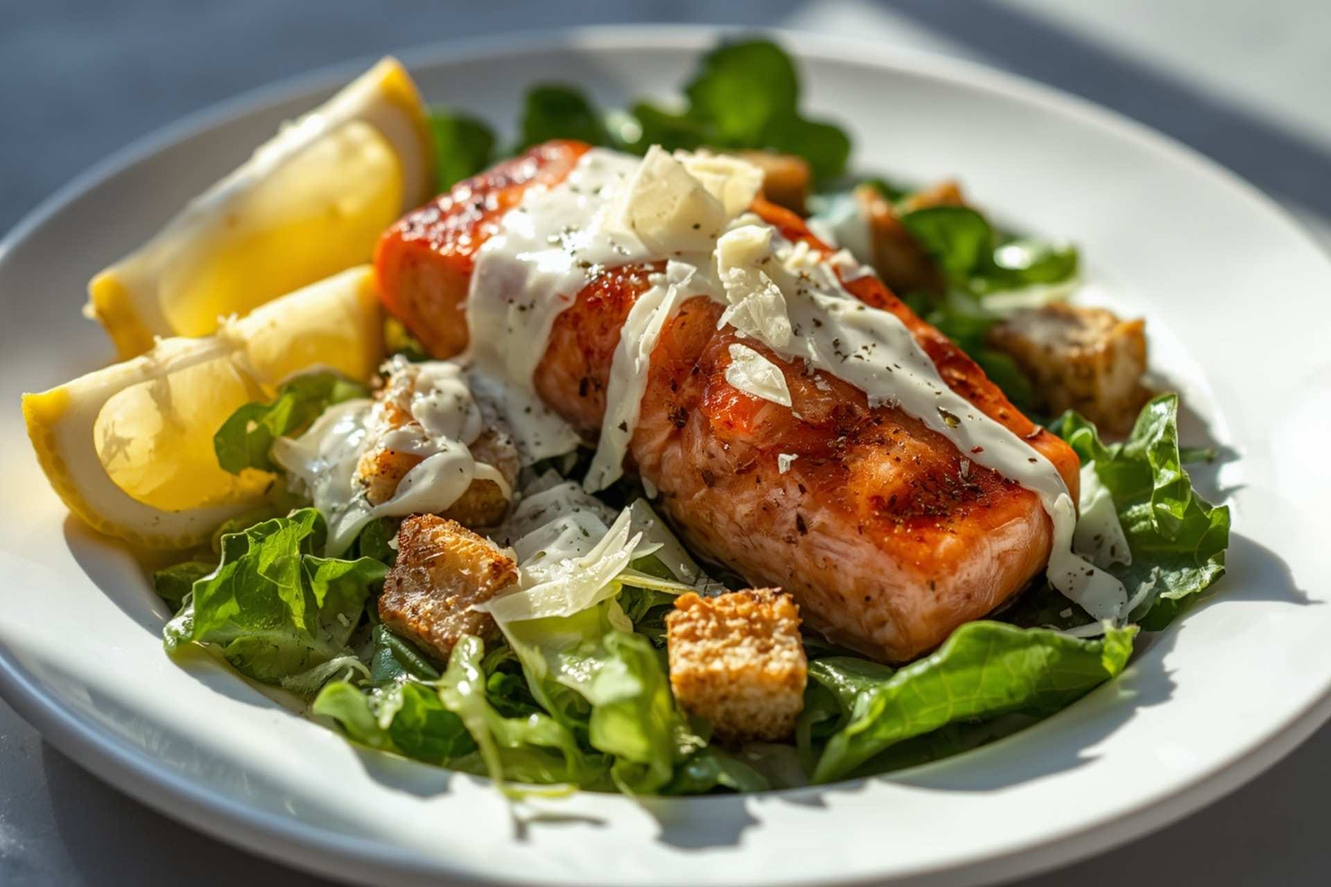 Grilled Salmon Caesar Salad