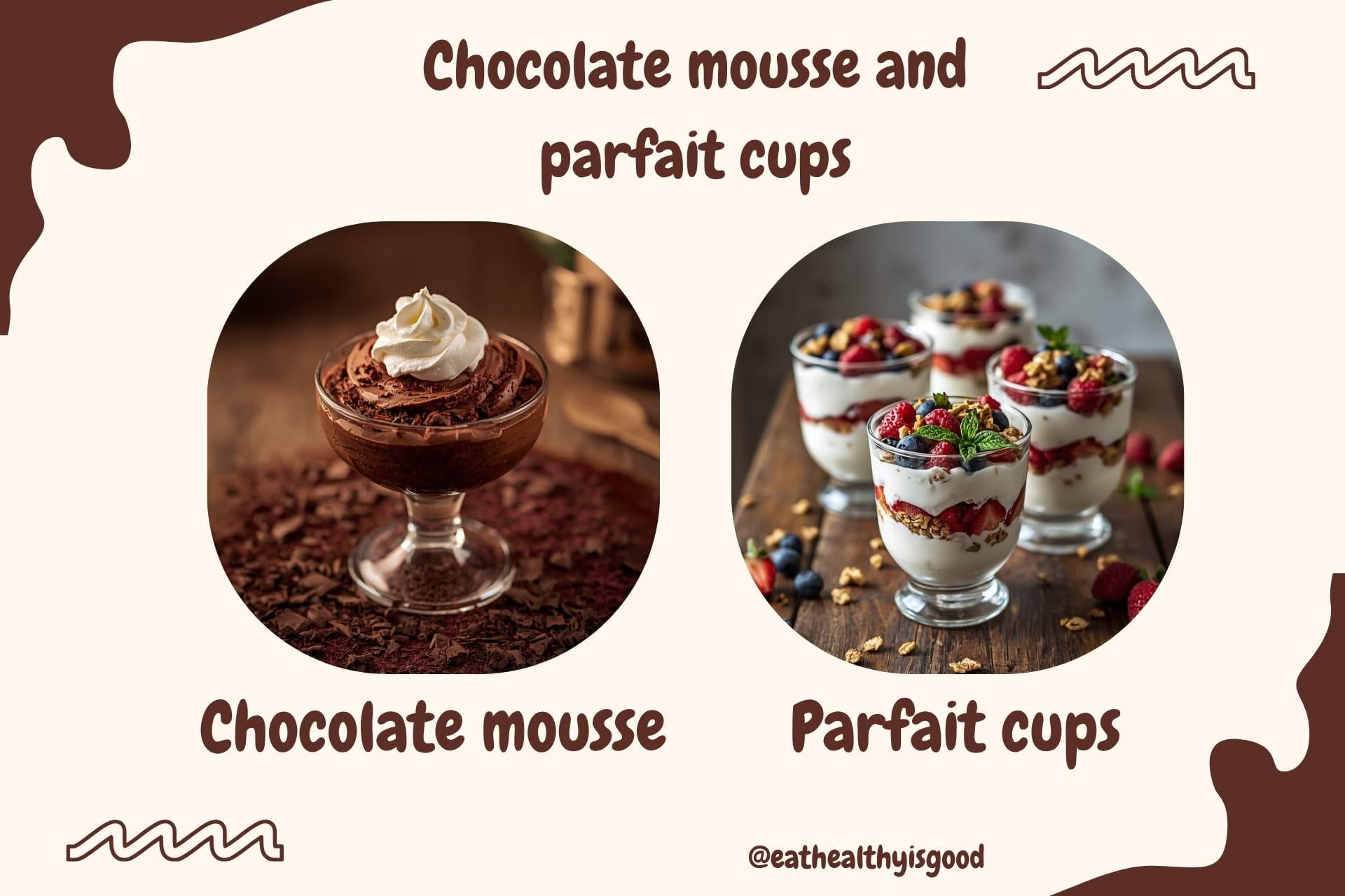 Chocolate mousse and parfait cups