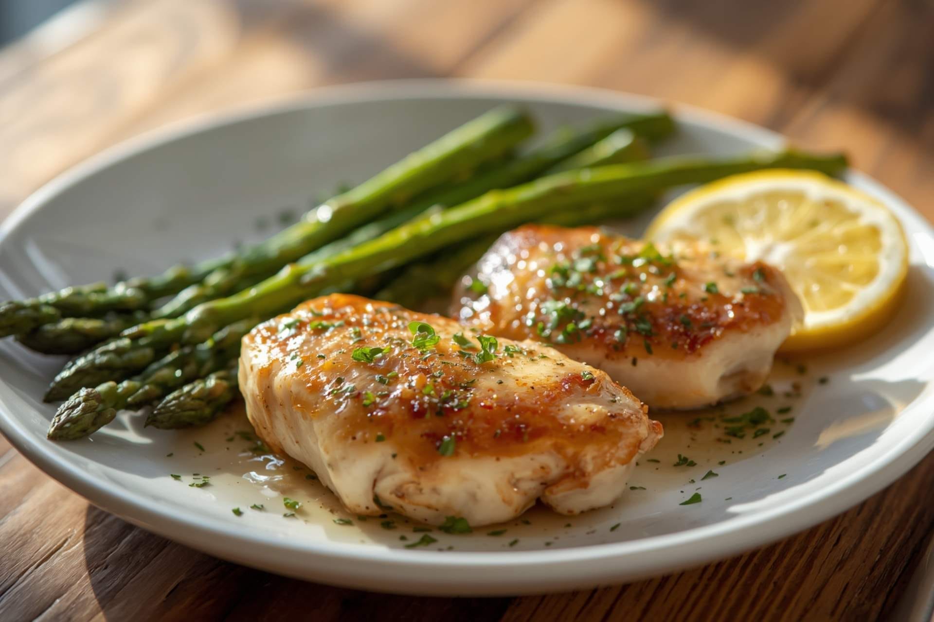 Lemon Garlic Chicken with Roasted Asparagus