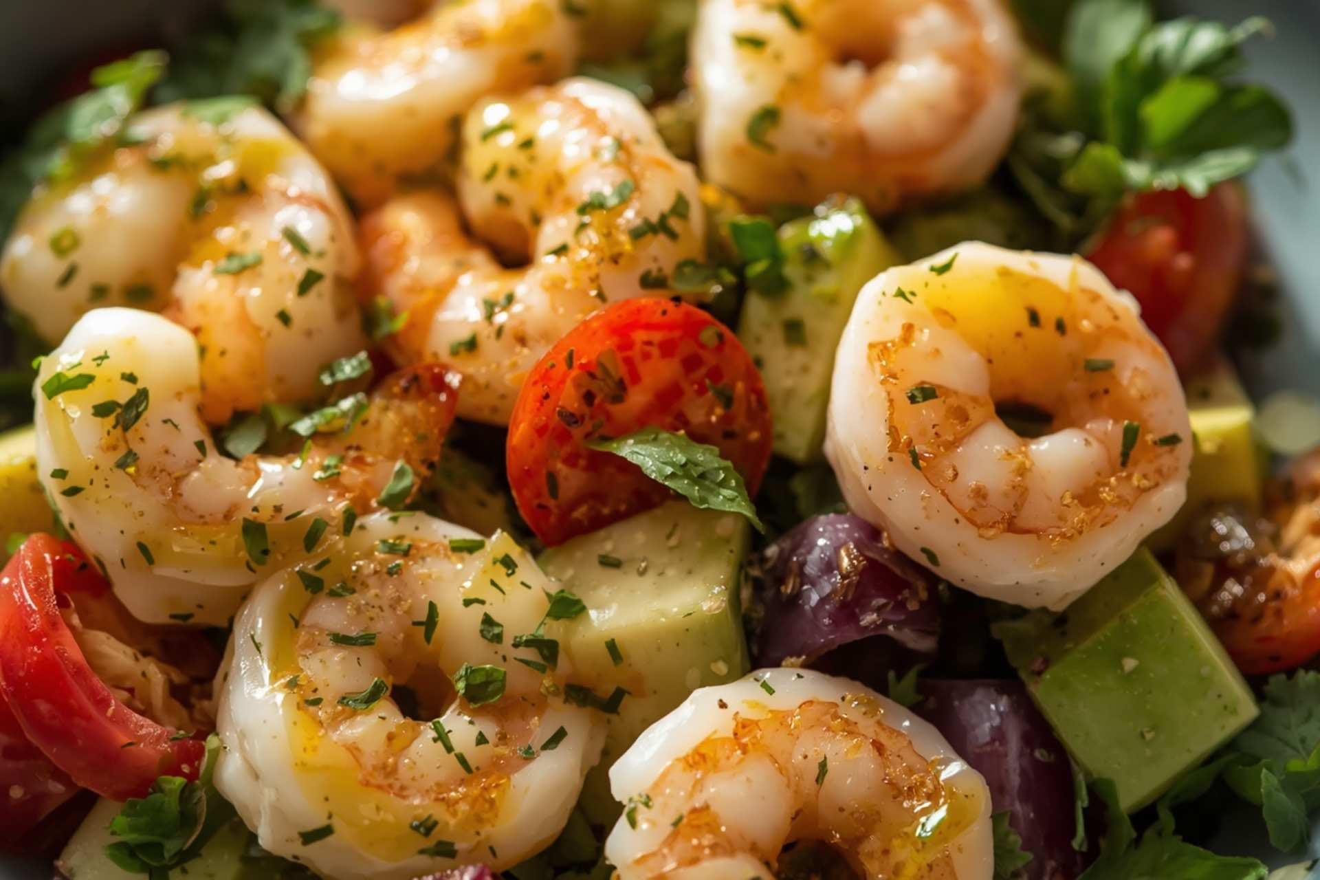 Lemon Herb Shrimp and Avocado Salad