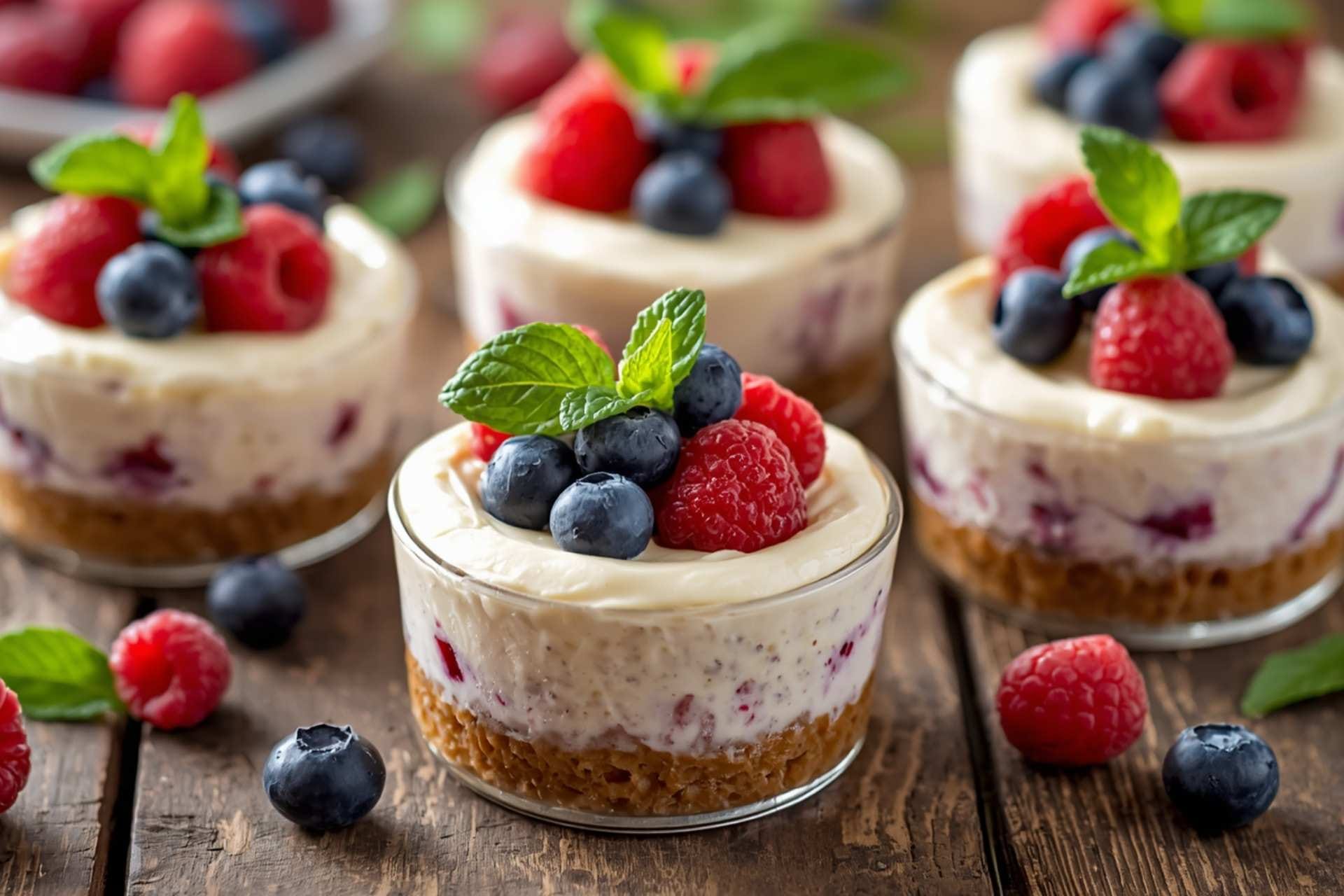 No-Bake Mixed Berry Cheesecake Cups