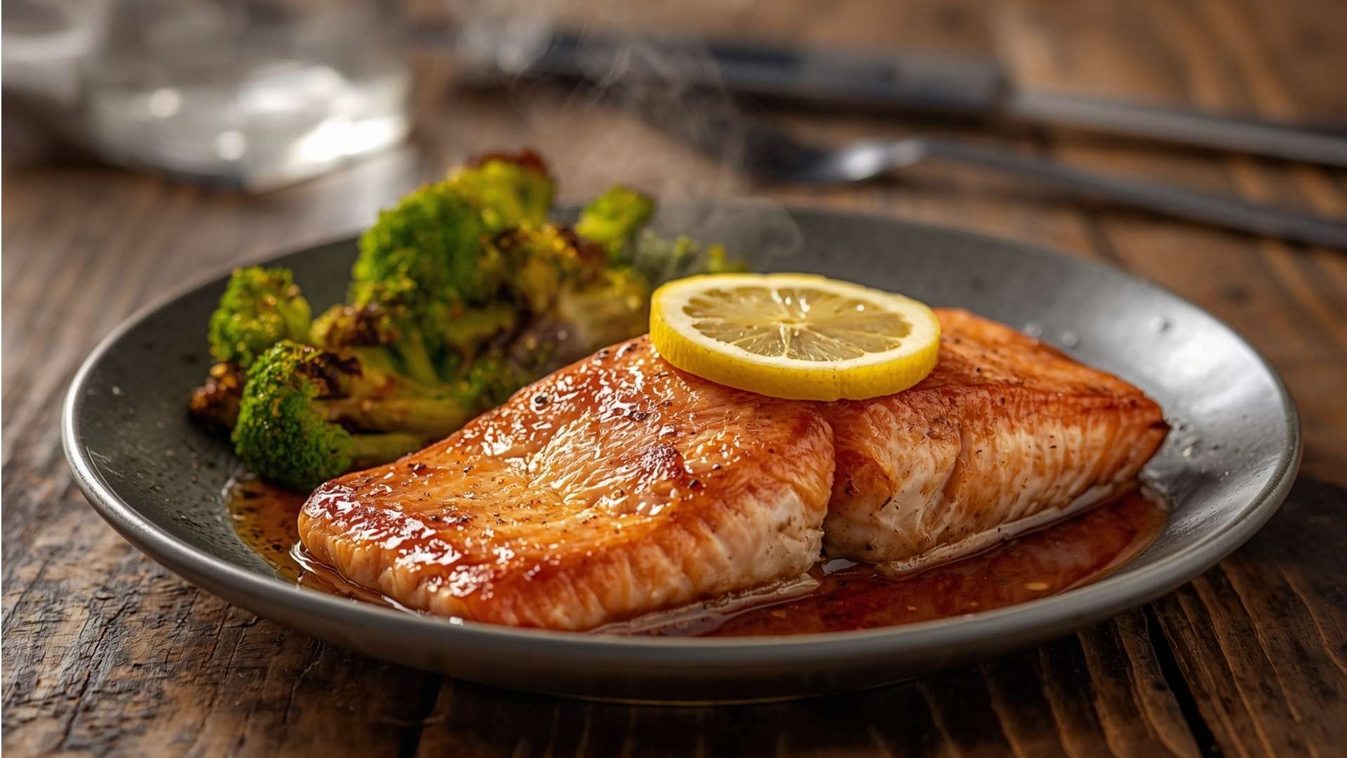 Baked Salmon and Roasted Broccoli