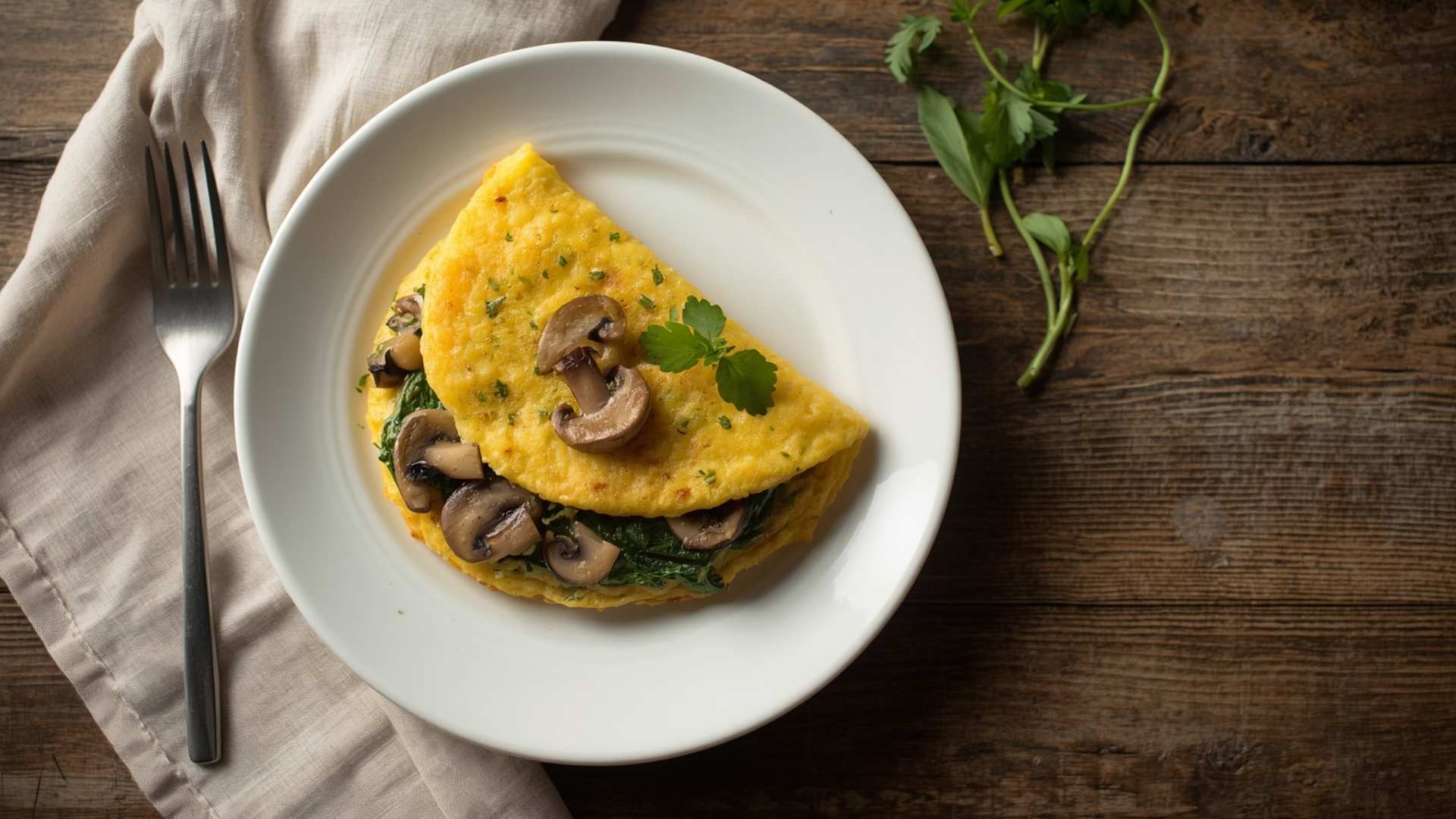 Mushroom and Spinach Omelet