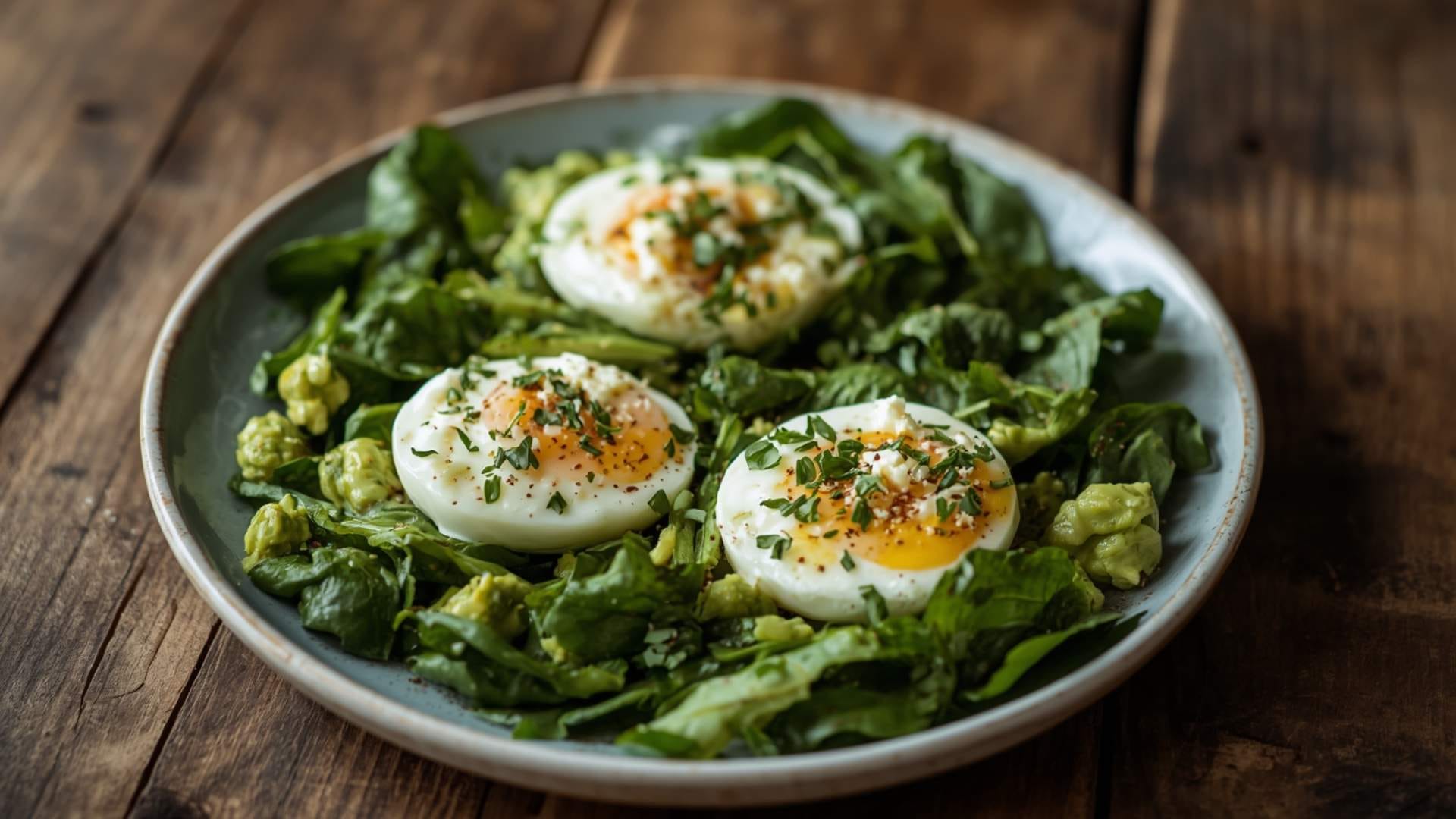 Spinach and Feta Eggs With Avocado